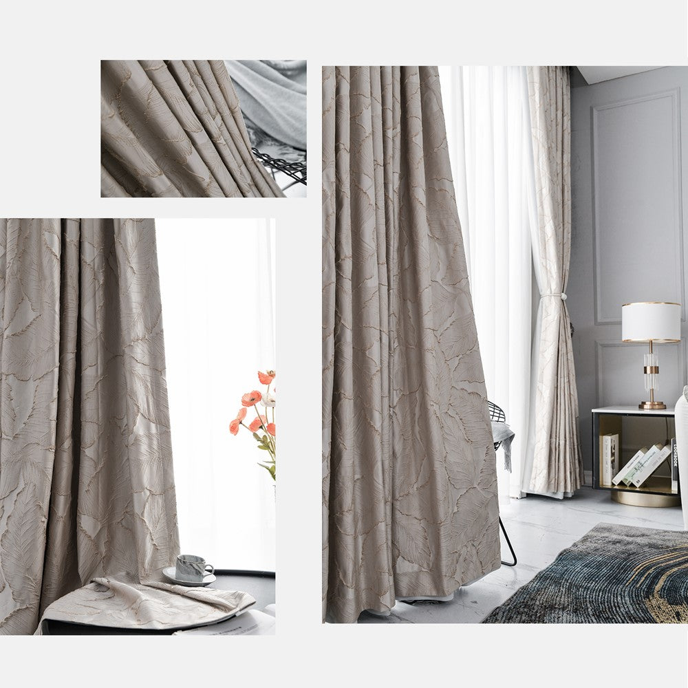 Luxe Vintage French Embossed Gold Leaf Drapery Curtains