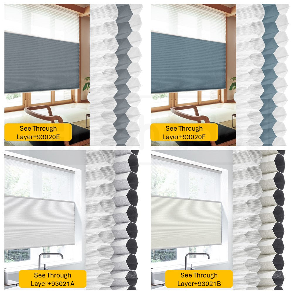 Honeycomb Cellular Cordless Light Filtering Blackout Bottom Up Roller Shades