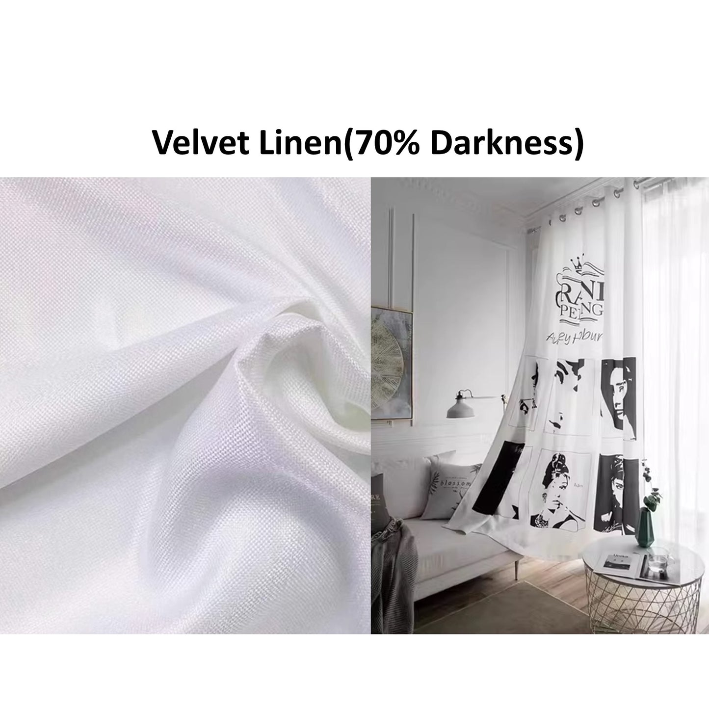 Custom Your Image Business Logo Backdrop Window Curtains Drapery