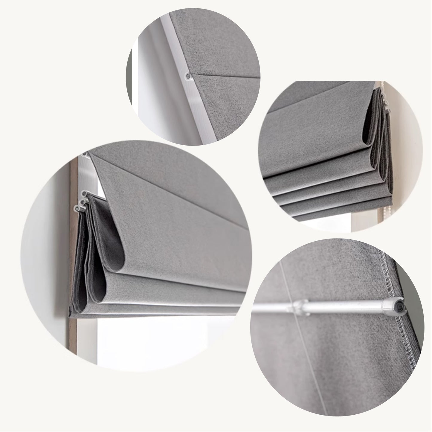 Modern Contemporary Single Double Layers Polyester Window Roman Shade