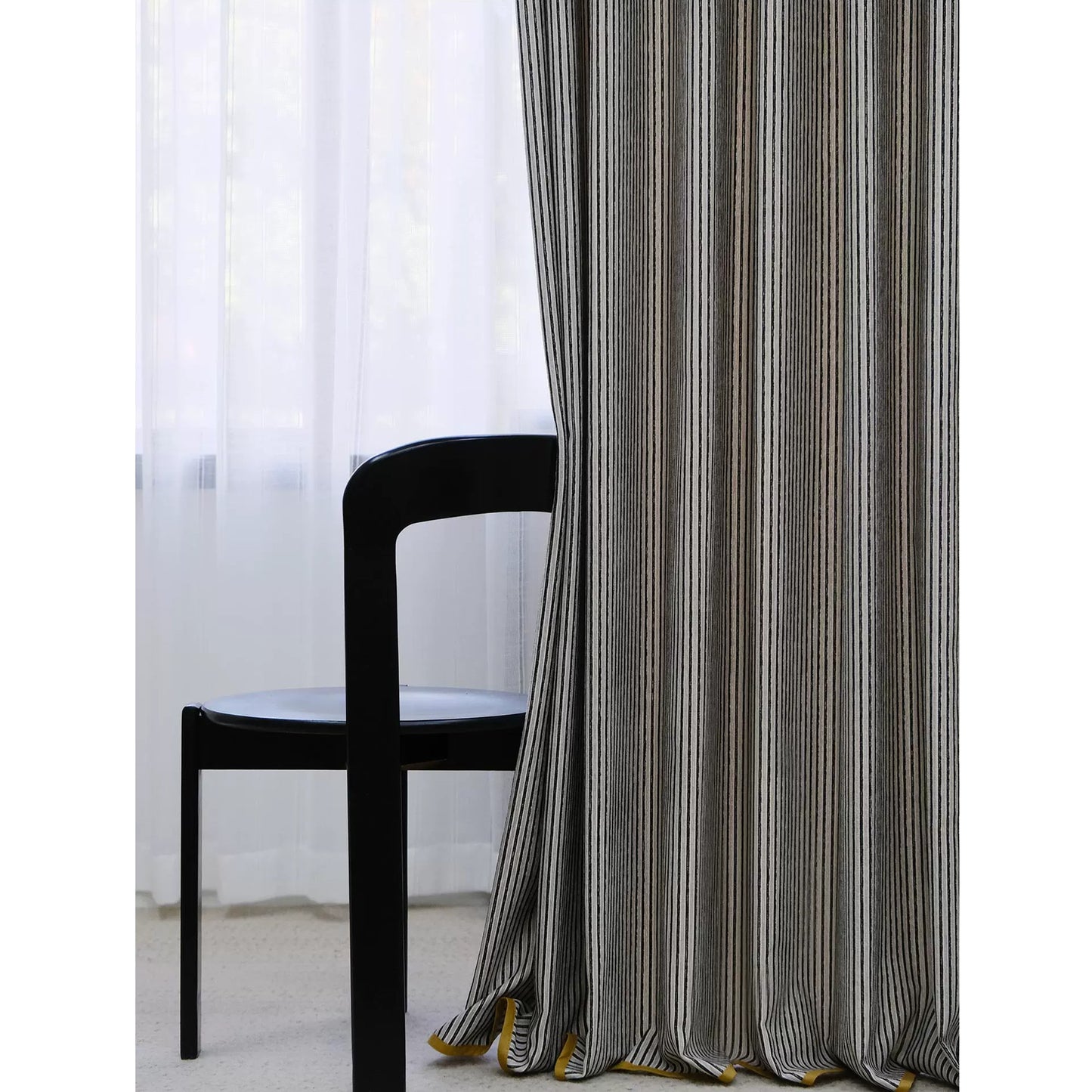 Ticking Stripe Modern Farmhouse Window Curtains Drapery