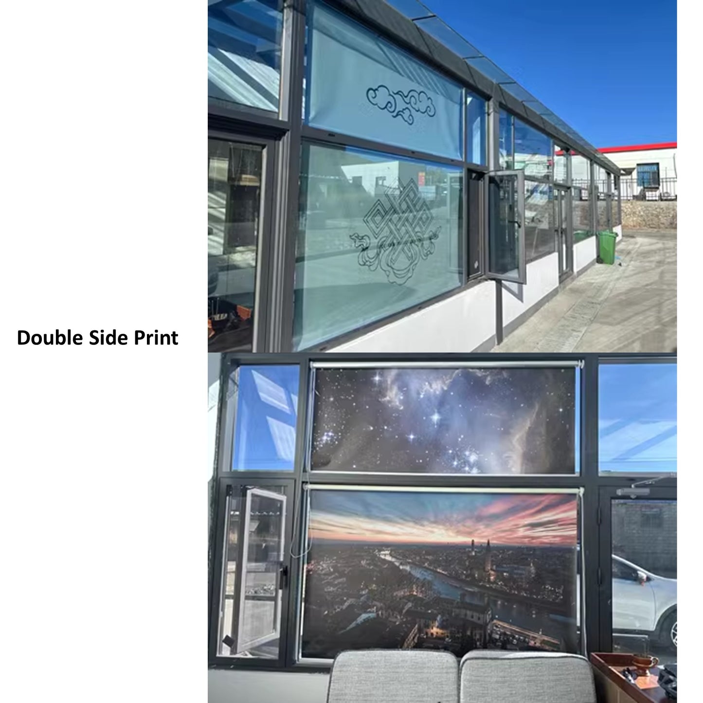 Custom Your Image/Logo Print Double Sided Printing Blackout Window Roller Shade