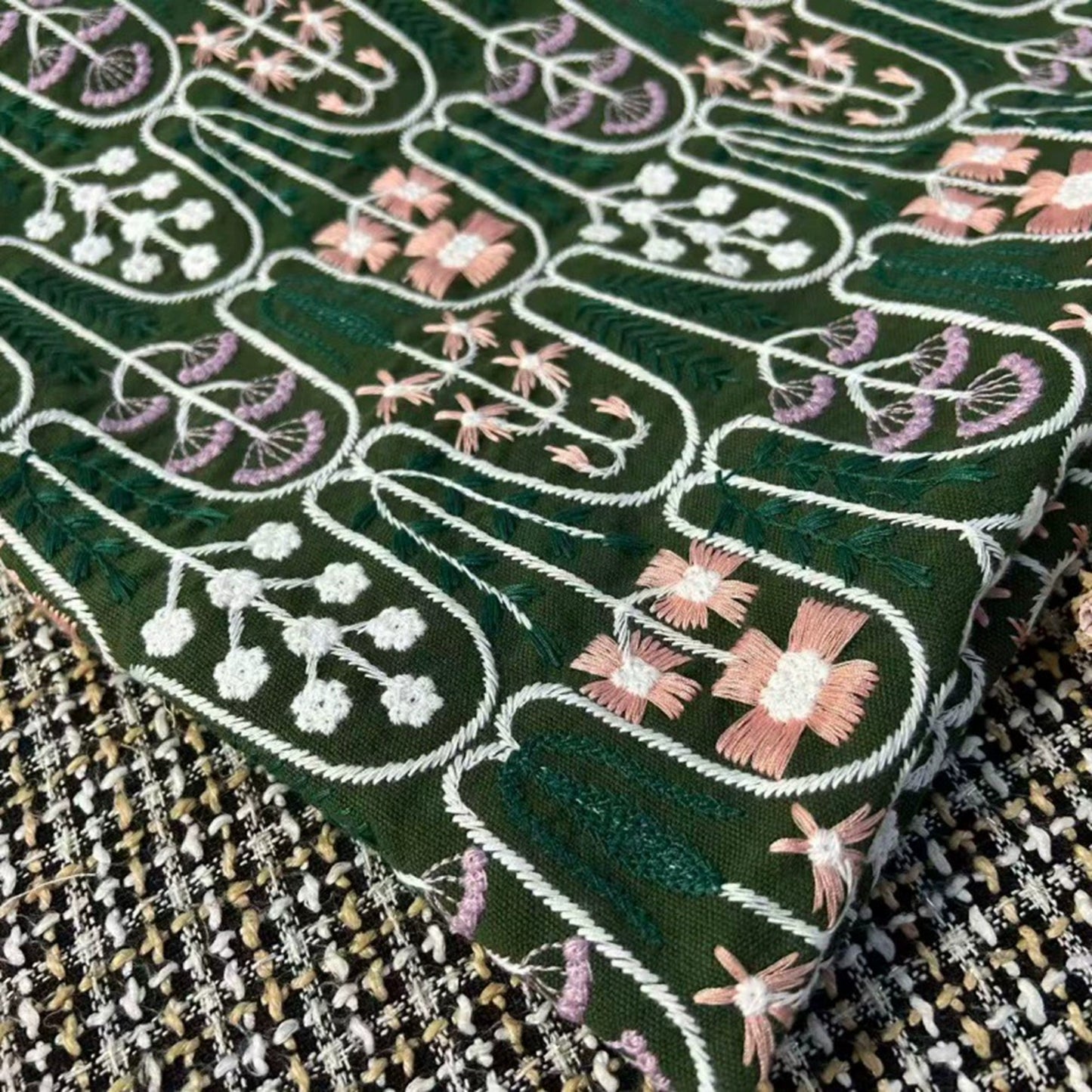Botanical Sketch Embroidery Linen Window Roman Shade