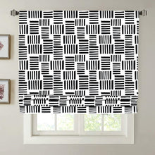 Load image into Gallery viewer, Black and White Geometry Faux Roman Shade Valance
