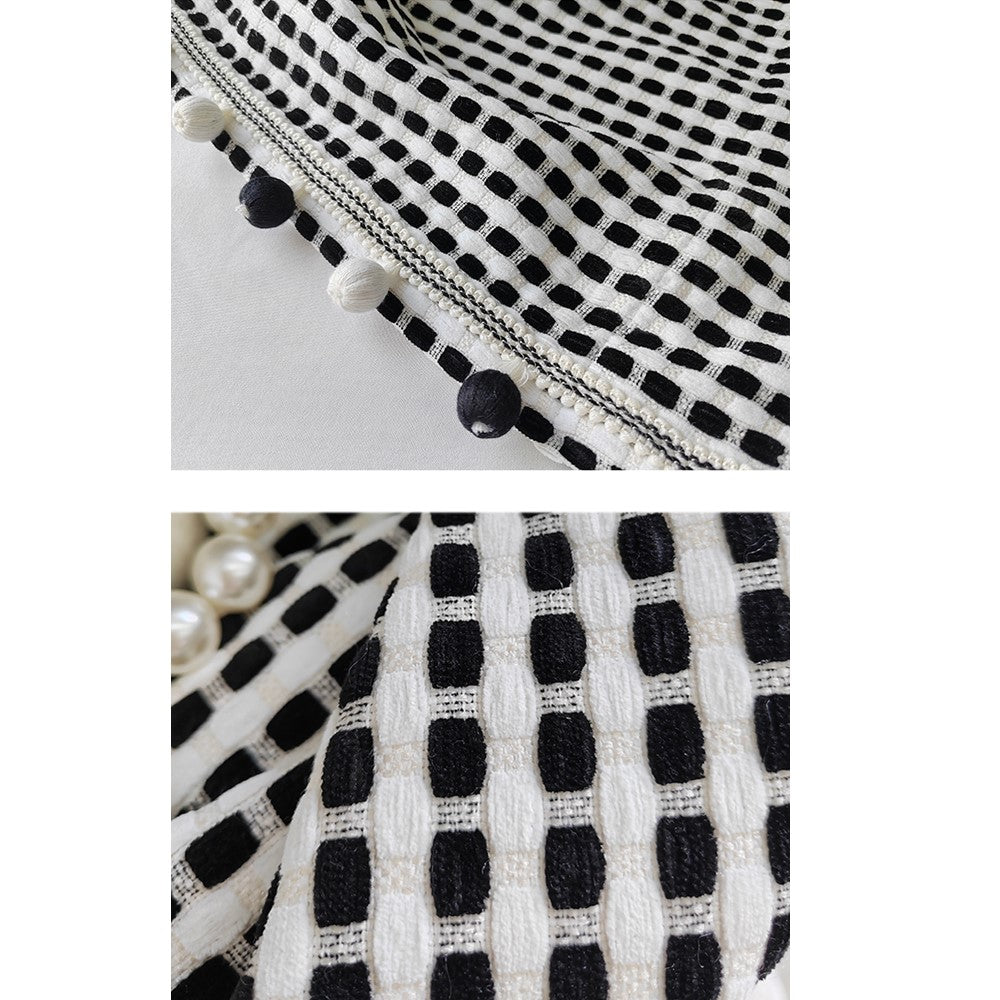 Scandinavian Black and White Monochrome Window Curtains Drapery