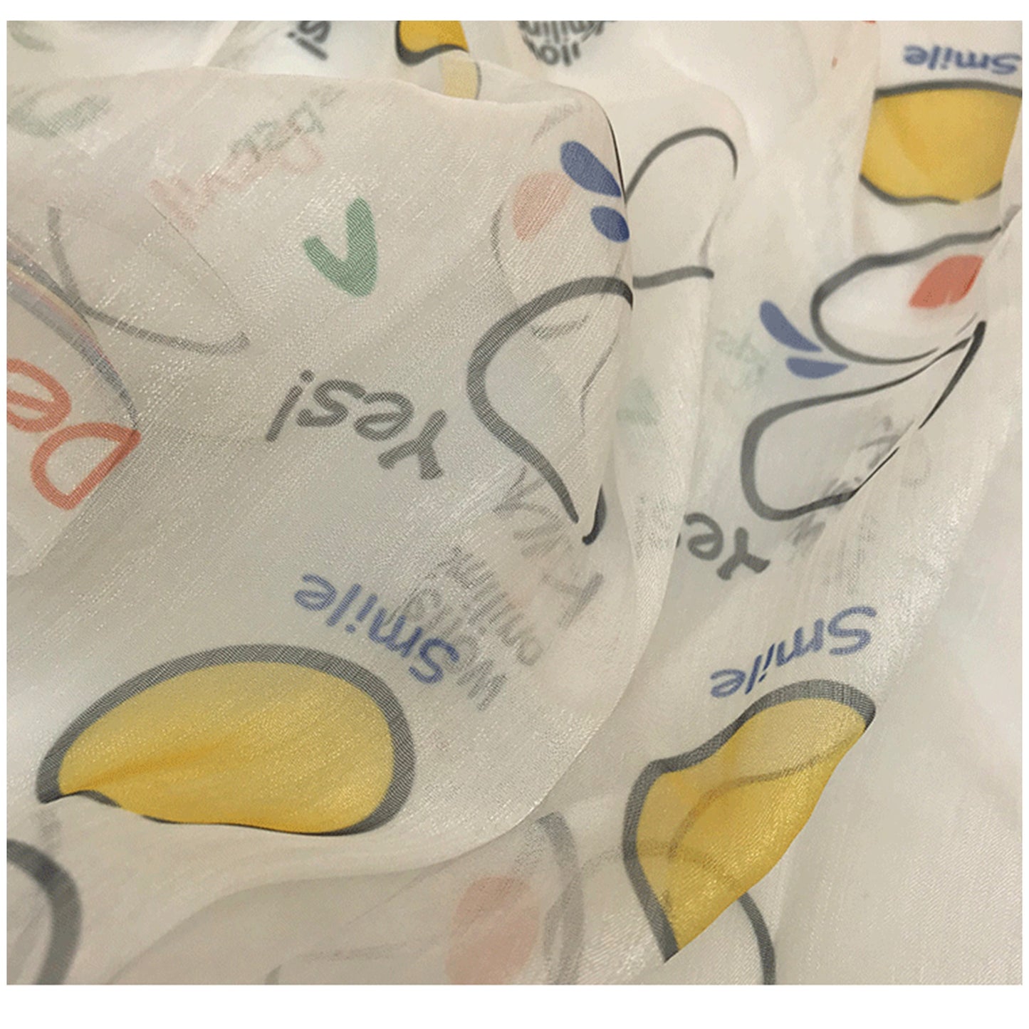 Custom Print Fabric Only -60G Non Stretch Shimmering Crinkle See Through Sheer Fabric