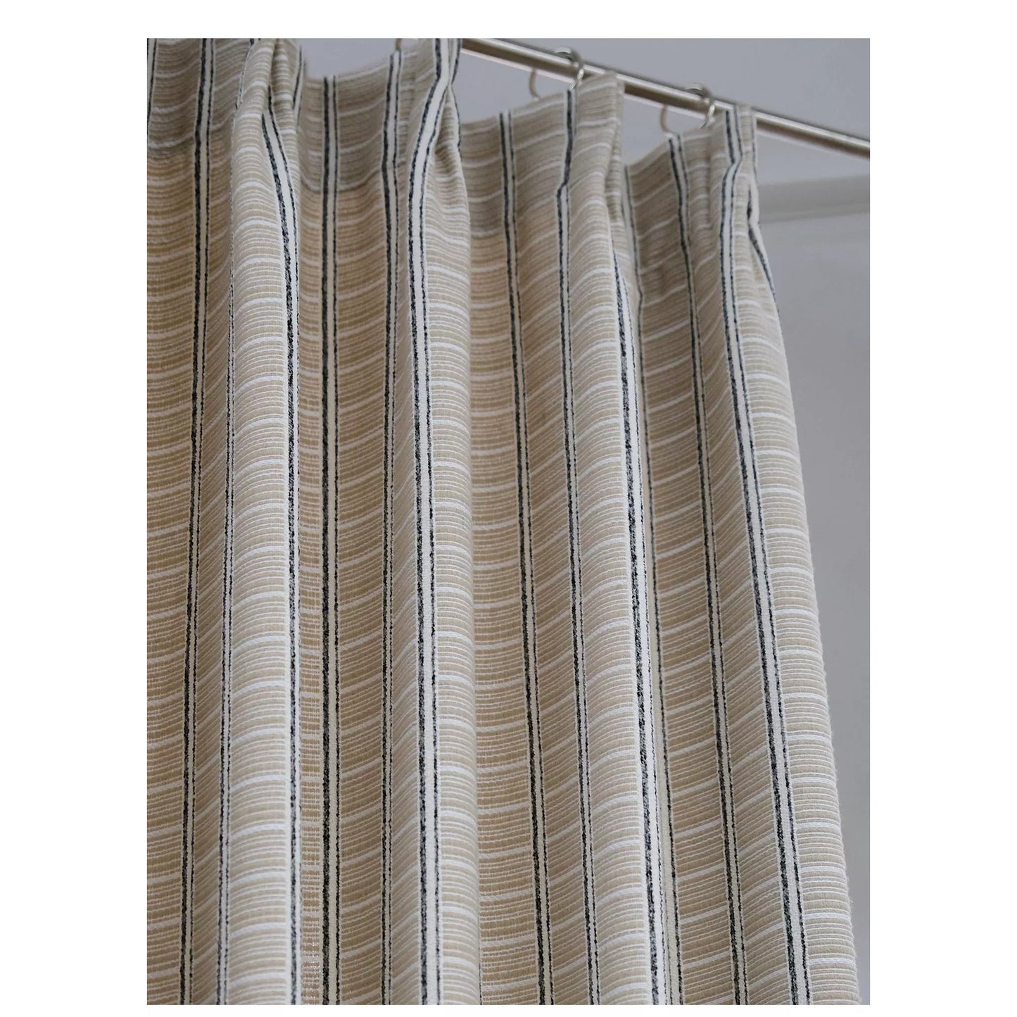 Textured French Stripe Rustic Grain Sack  Curtains Drapery