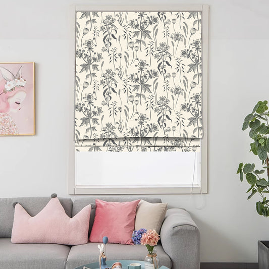 Imperial Garden Sage Botanical Window Roman Shade