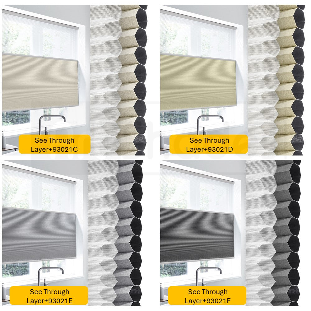 Honeycomb Cellular Cordless Light Filtering Blackout Bottom Up Roller Shades