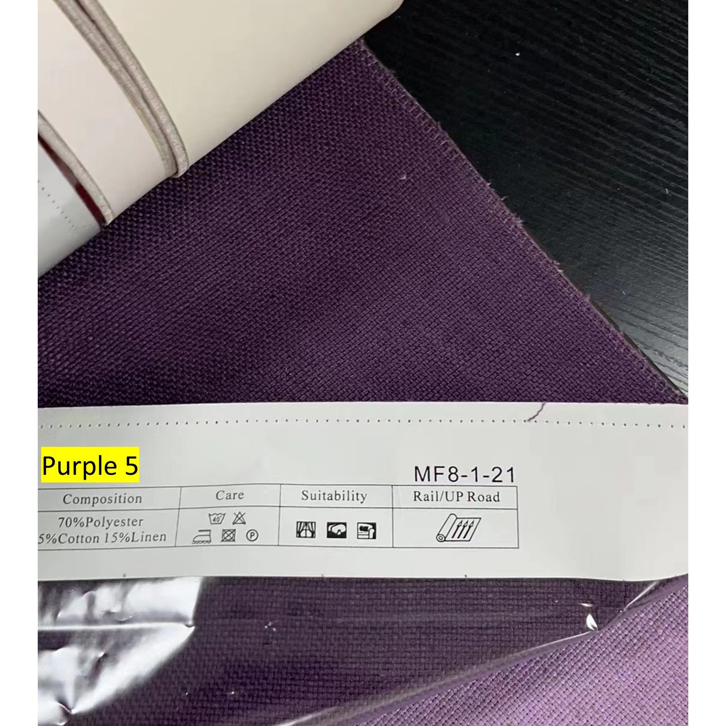 Purple Linen Ribbon Bows Valance Window Roman Shade