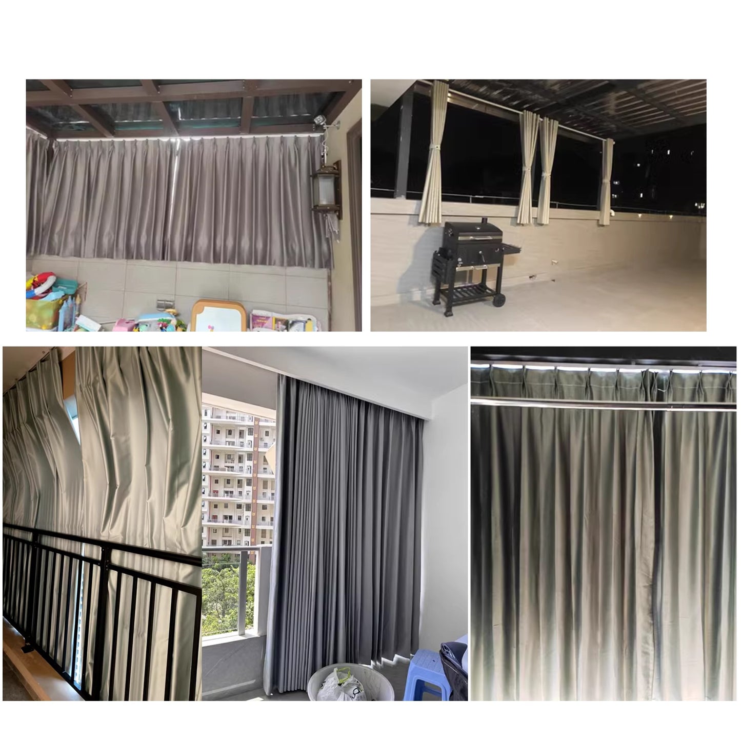 Heavy Duty Waterproof Outdoor Curtains for Patio, Pergola, Gazebo & Balcony (1300g/m & 600g/m)