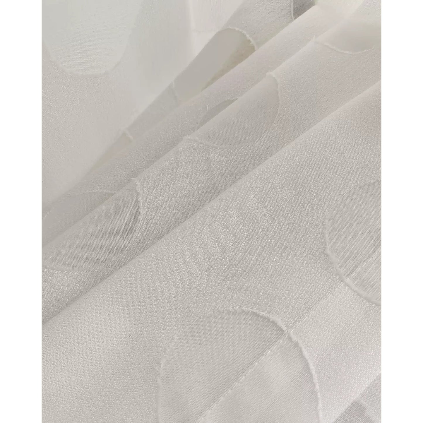Hollow Circle Embroidered Sheer Curtains Drapery