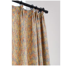 Load image into Gallery viewer, Boho Multicolor Tweed Drapery Curtains with Pom Pom Trim
