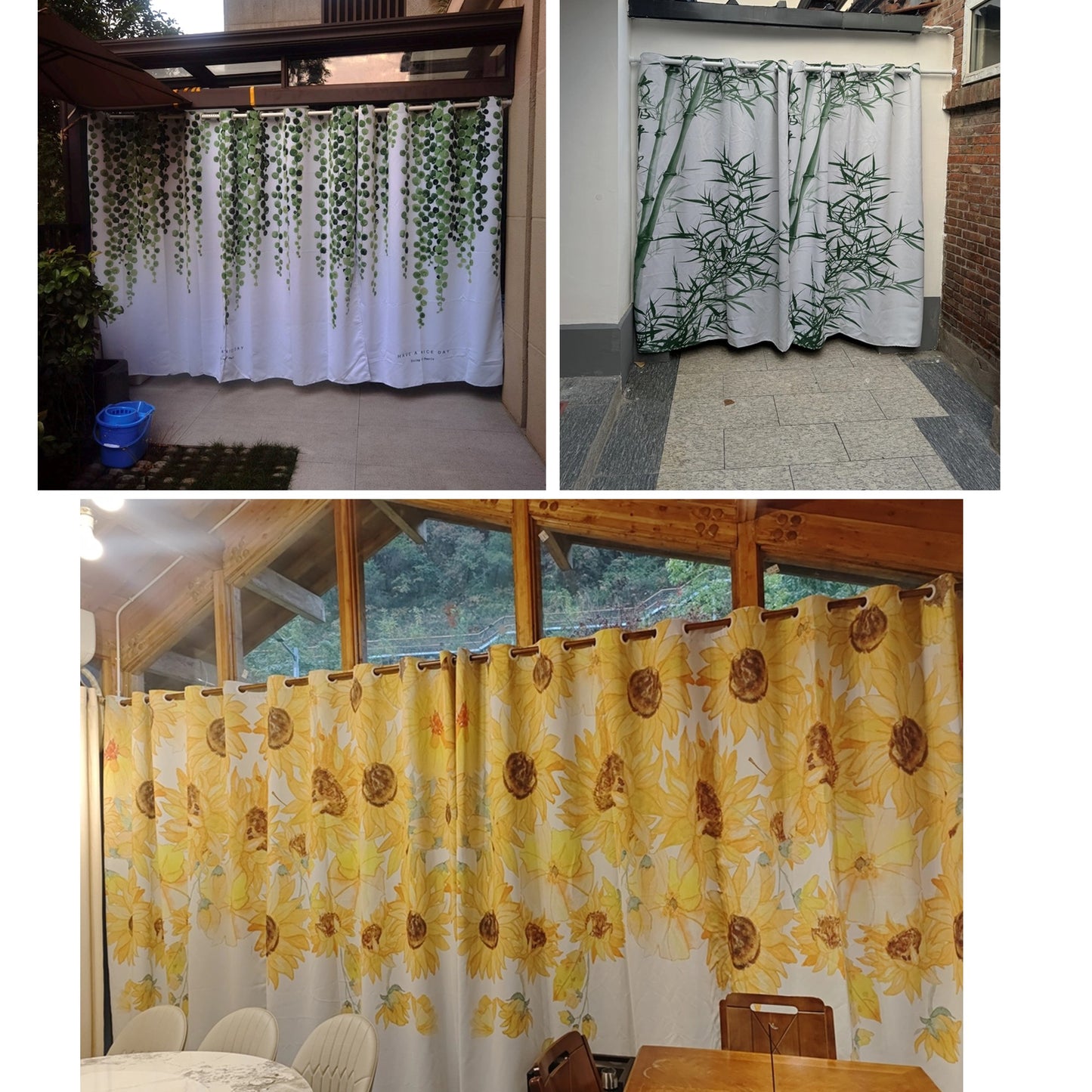 Waterproof Custom Print Personalized Outdoor Patio Privacy Drapery Curtain