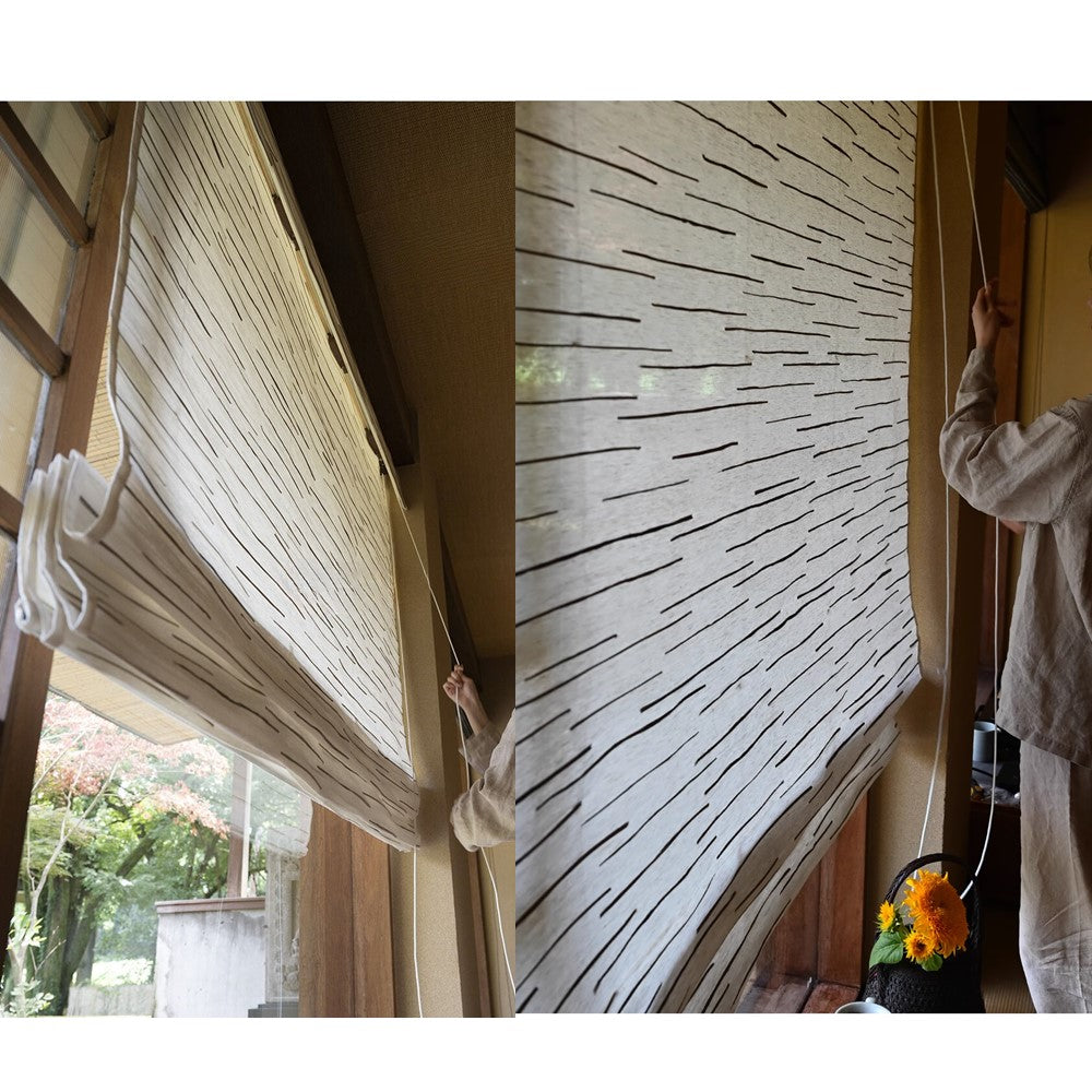 Natural Jute Wood Textured Earthy Window Shade- Top Down Bottom Up Available
