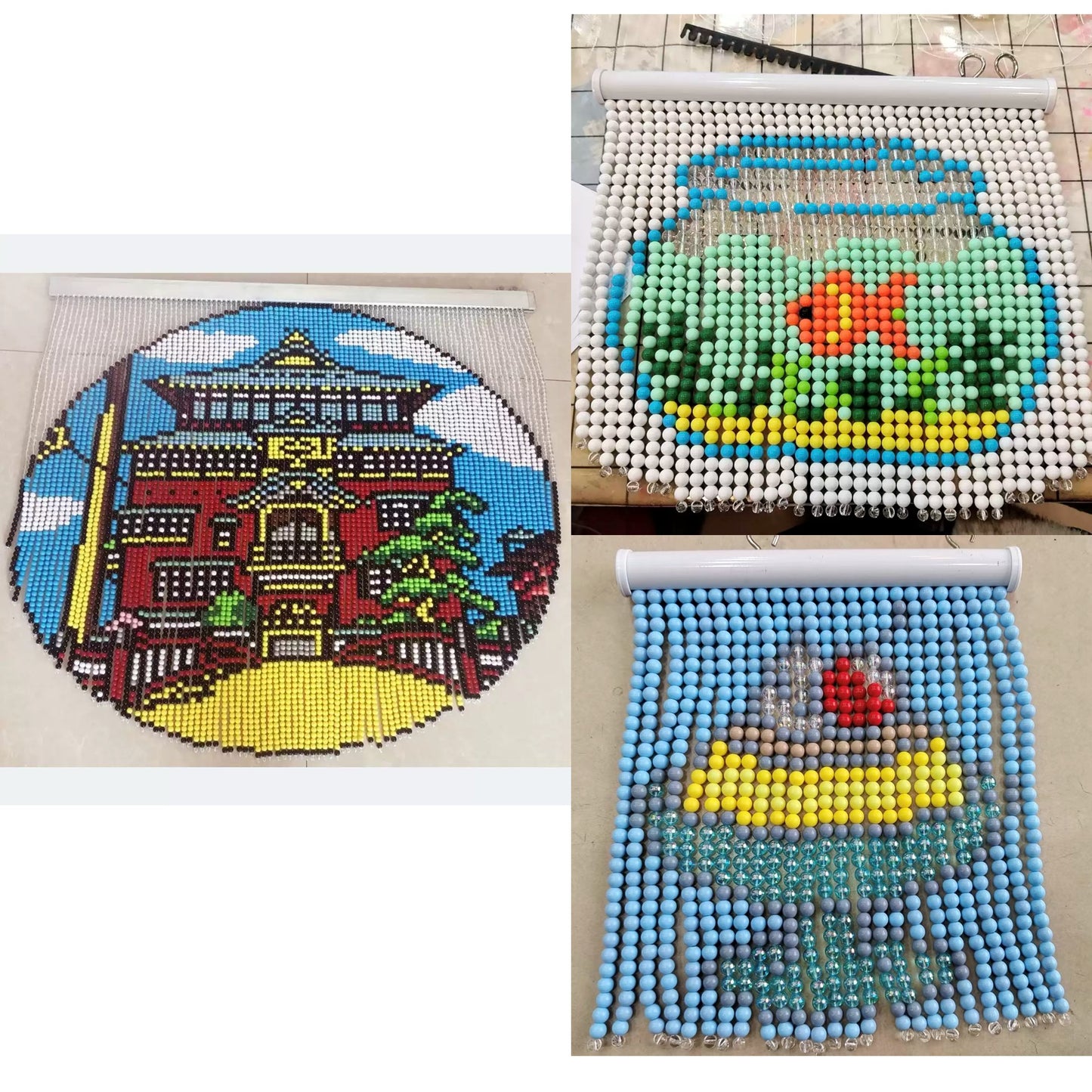 Custom Design Handcrafted Pixel Art Plastic Acrylic Bead Curtain