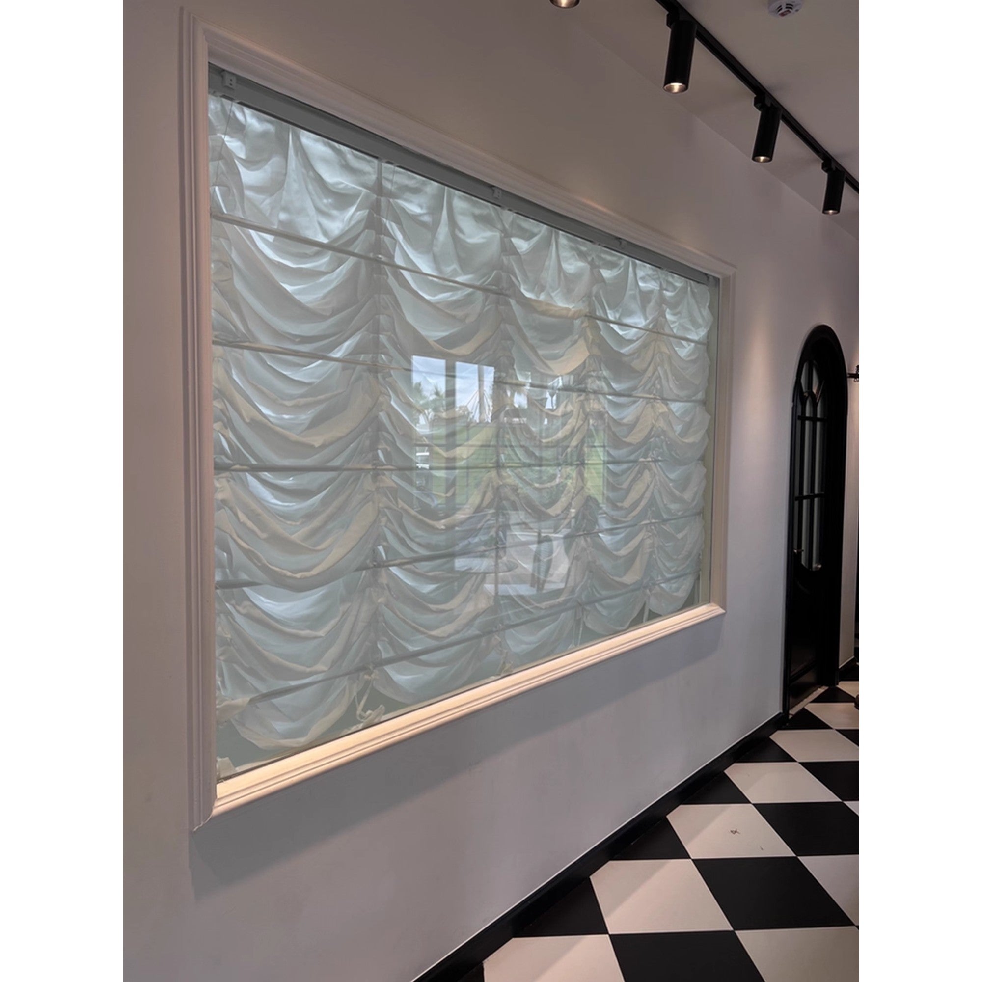 Rufluted Window Soft Cloud Draped Aesthetic Ruffled Window Roman Shade – Art Shades