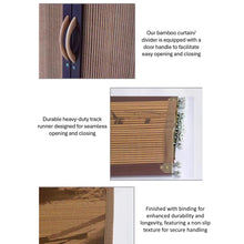Load image into Gallery viewer, Custom Graphic/Image/Logo Natural Bamboo Sliding Door Curtain Divider
