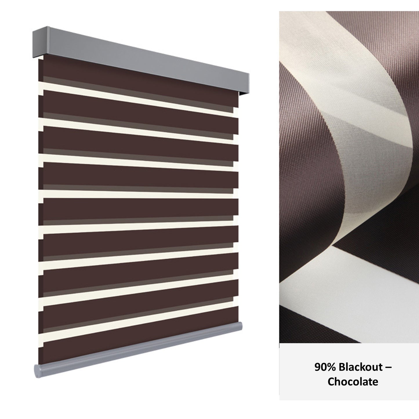 Cordless Day-Night Sheer Blackout Blinds Window Zebra Roller Shade