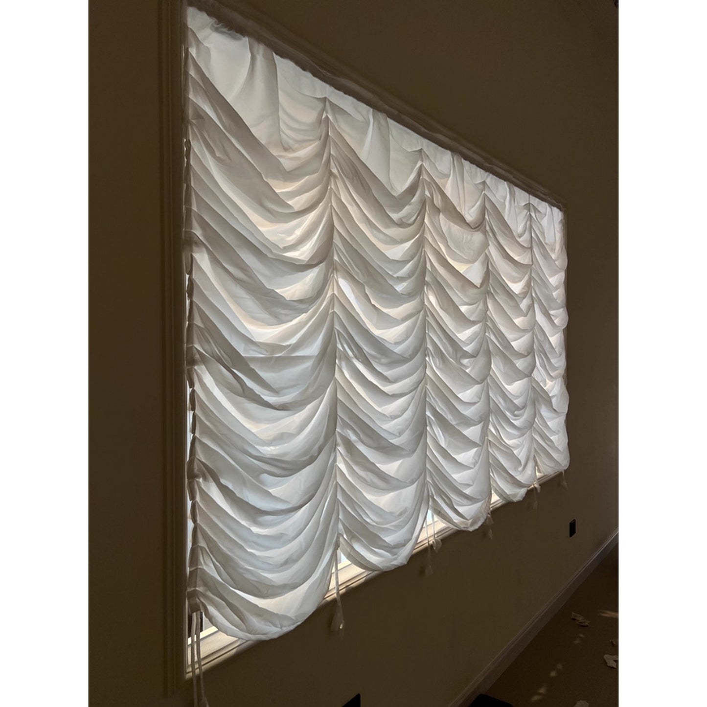 Soft Cloud Draped Aesthetic Ruffled Window Roman Shade