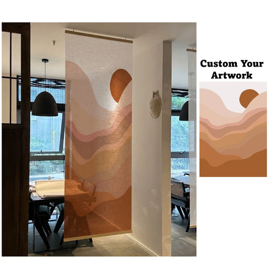 Custom Print Your Artwork Room Divider Doorway Curtain, Entryway Privacy Panel, Shop Partition Screen
