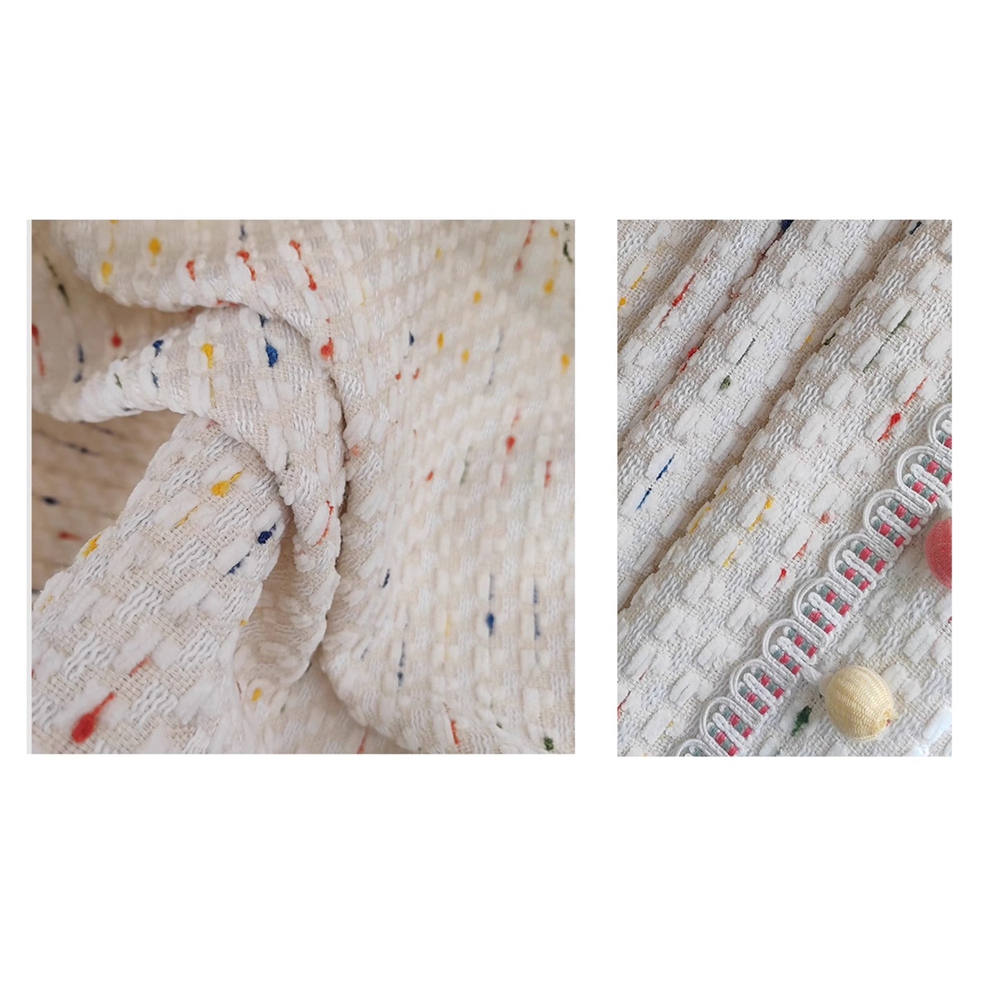 Bonne Nuit Bean Creamy Dopamine Hues Tassel Curtain Boho Drapery