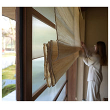 Load image into Gallery viewer, Pure Ramie Japanese Style Roman Style Window Roller Shade
