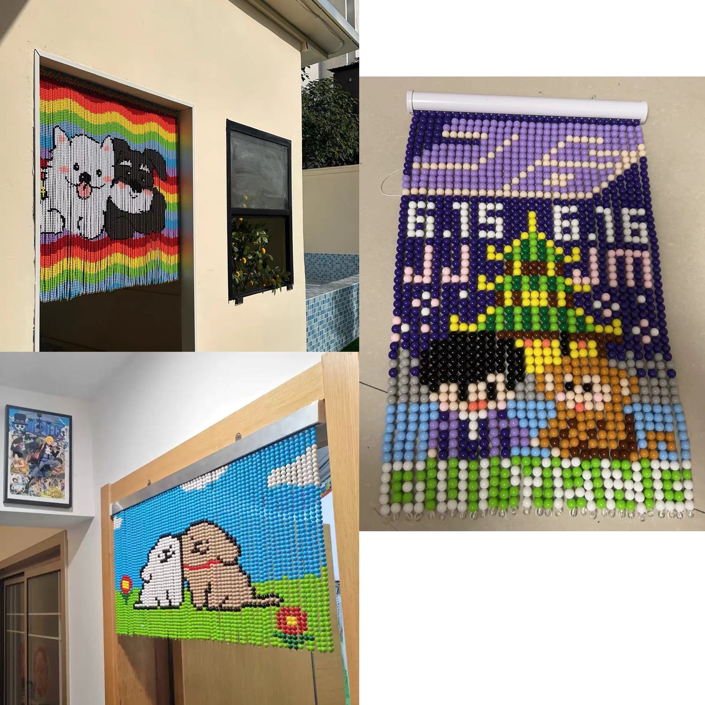 Custom Design Handcrafted Pixel Art Plastic Acrylic Bead Curtain