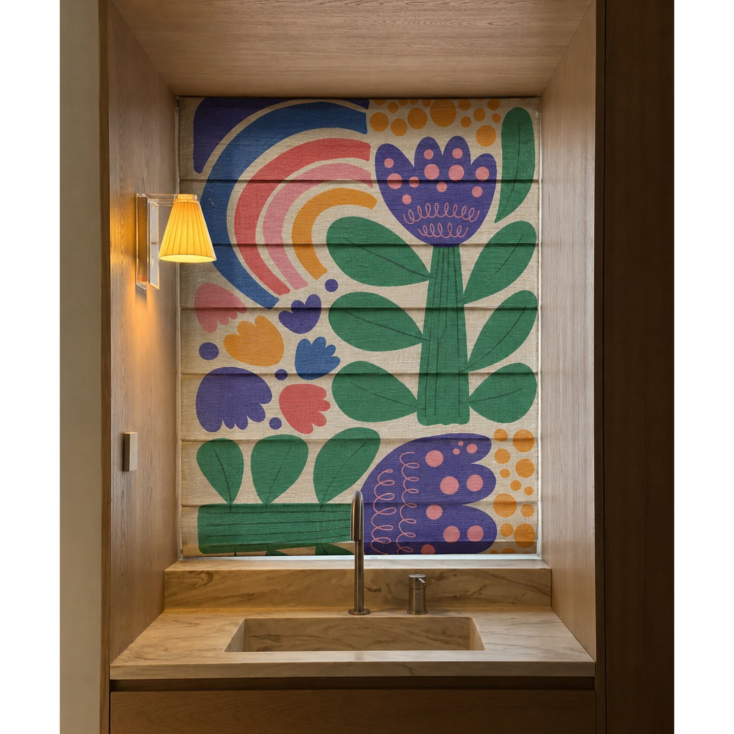 Custom Print Artwork, Logo, Design Polyester Window Roman Shade