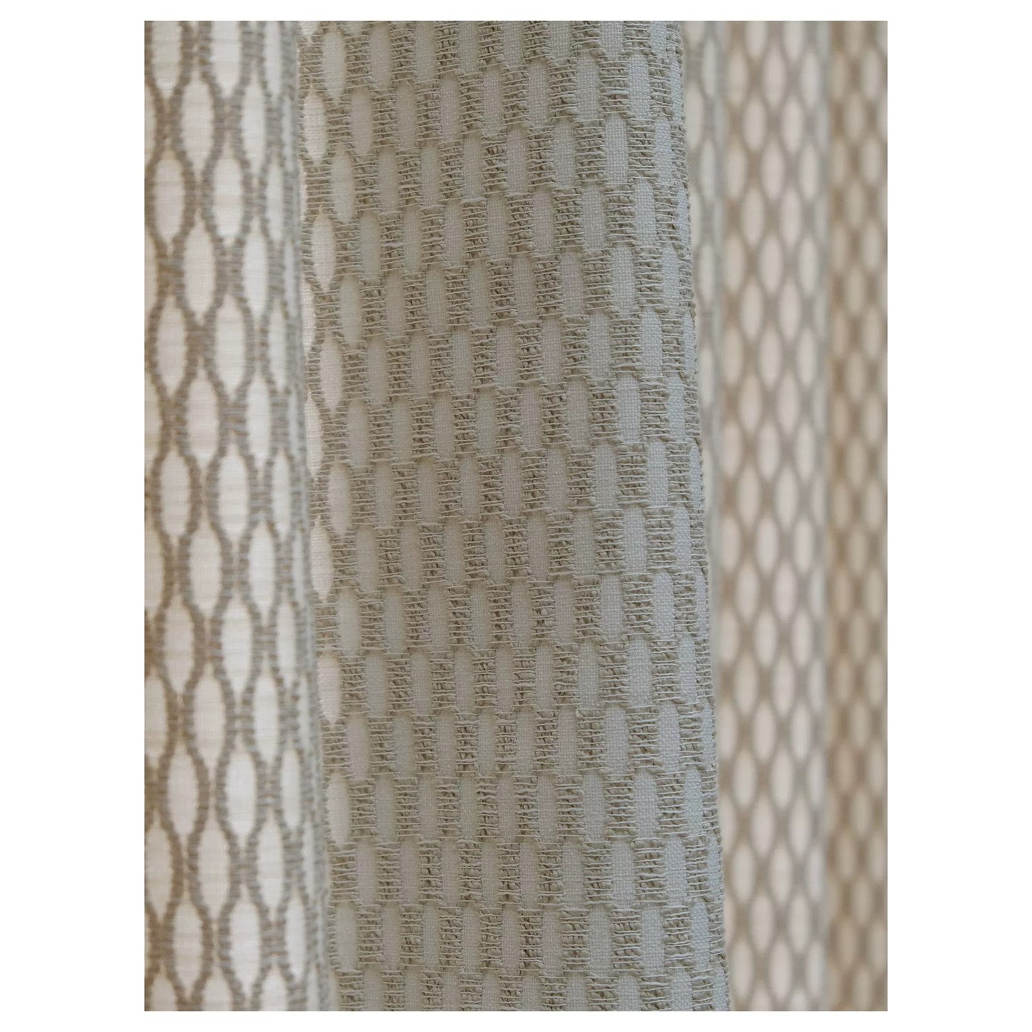 Taupe Wave Wheat Texture French Style Window Curtains Drapery