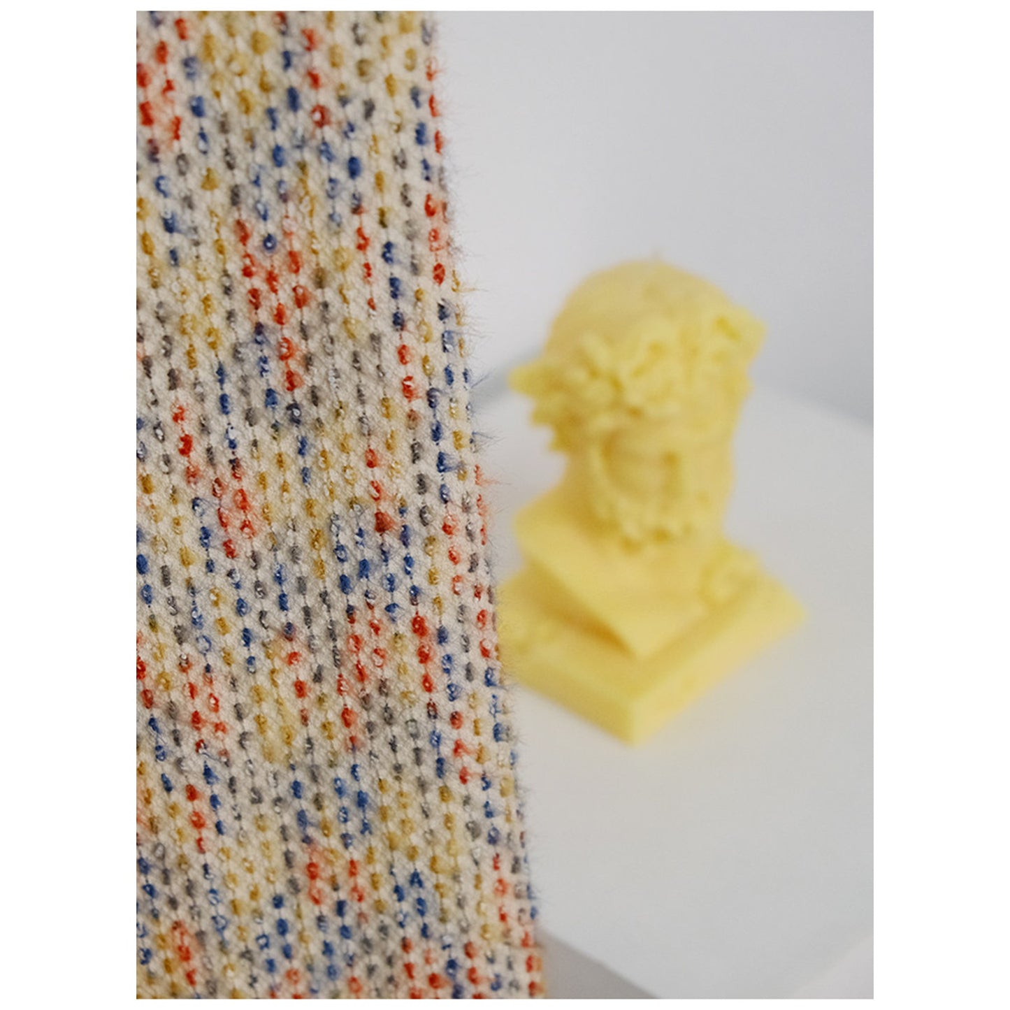 Boho Multicolor Tweed Drapery Curtains with Pom Pom Trim