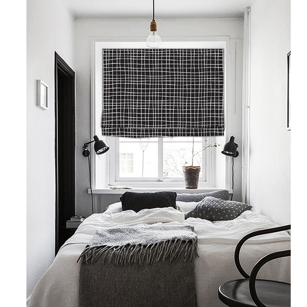 Minimalist Black Net Window Roman Shade