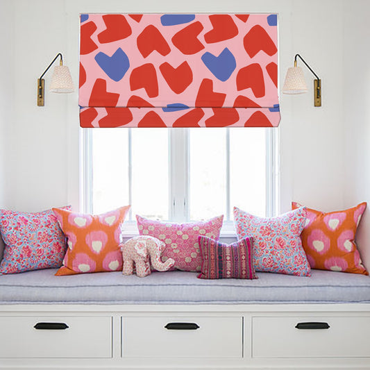 Organic Heart Shaped Art Window Roman Shade