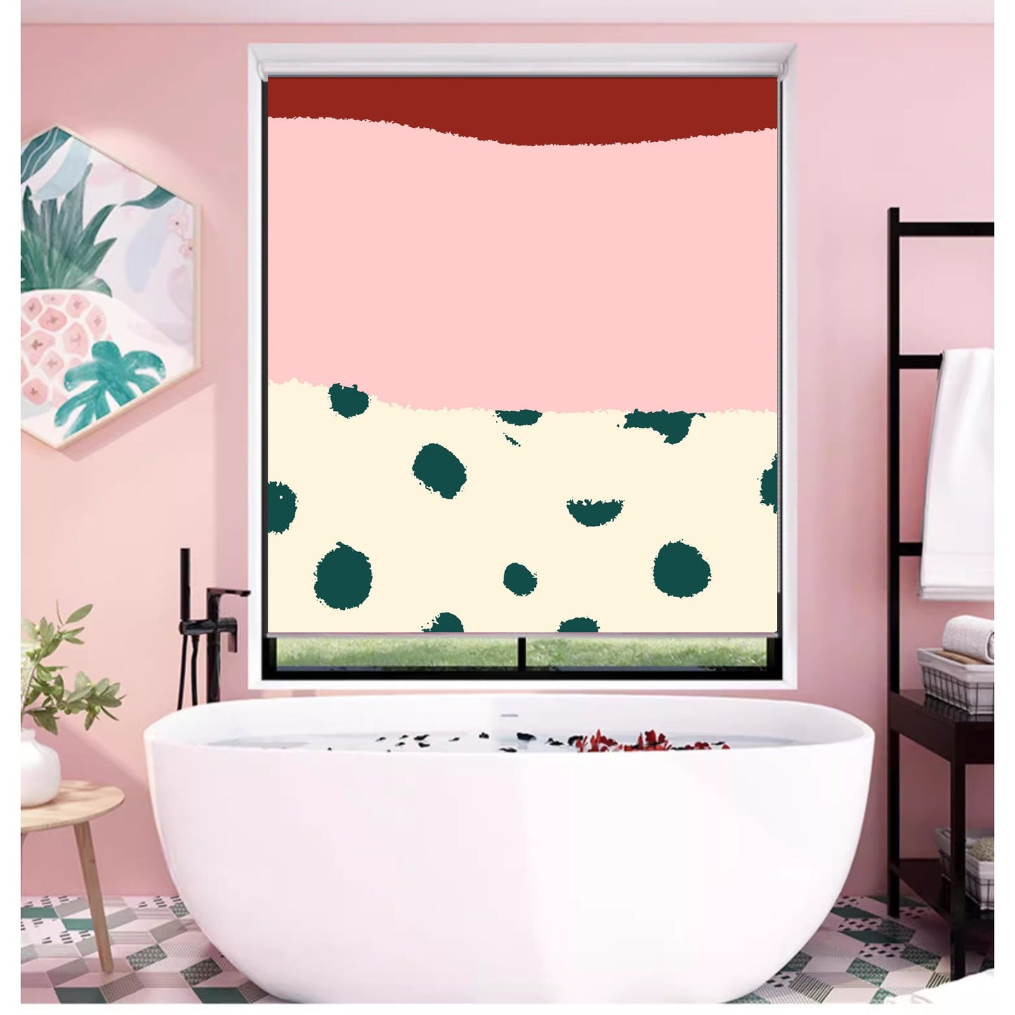 Abstract Art Pastel Color Pink Window Roller Shade