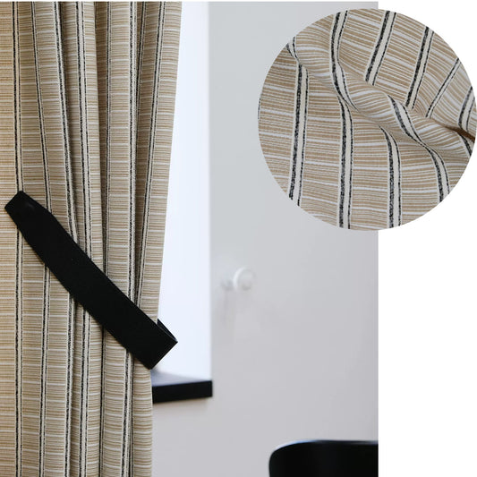 Textured French Stripe Rustic Grain Sack  Curtains Drapery