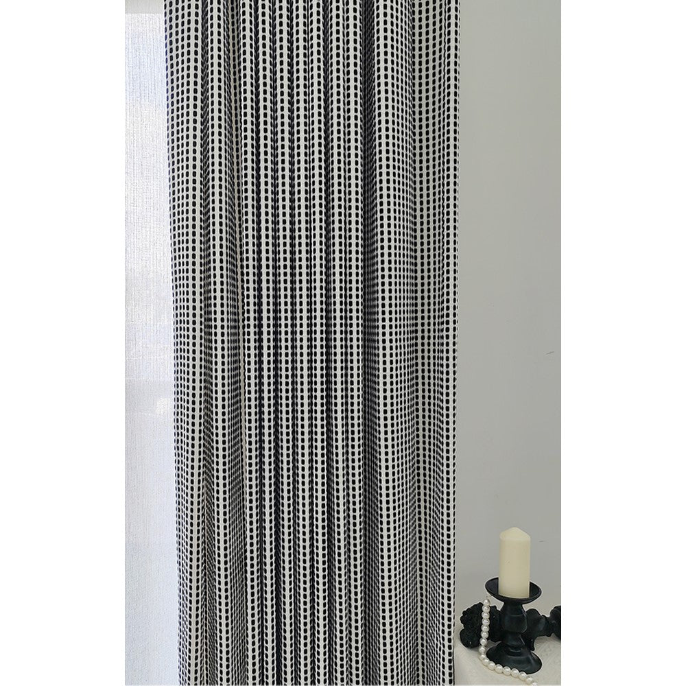Scandinavian Black and White Monochrome Window Curtains Drapery