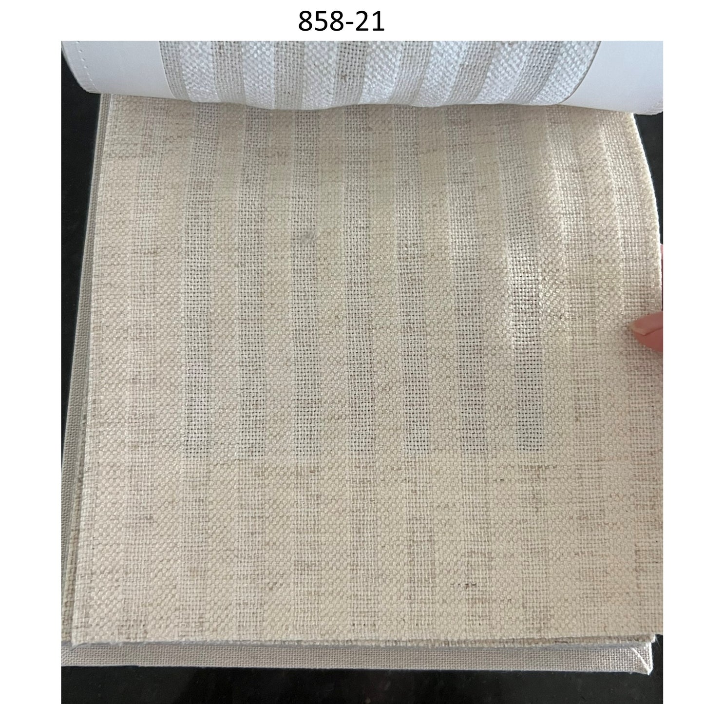 Handwoven Neutral Linen Embroidery Stripe Window Roman Shade