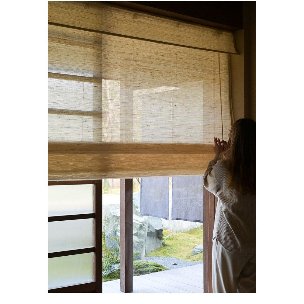 Natural Ramie Warm Taupe Window Shade (Top Down Bottom Up Available)