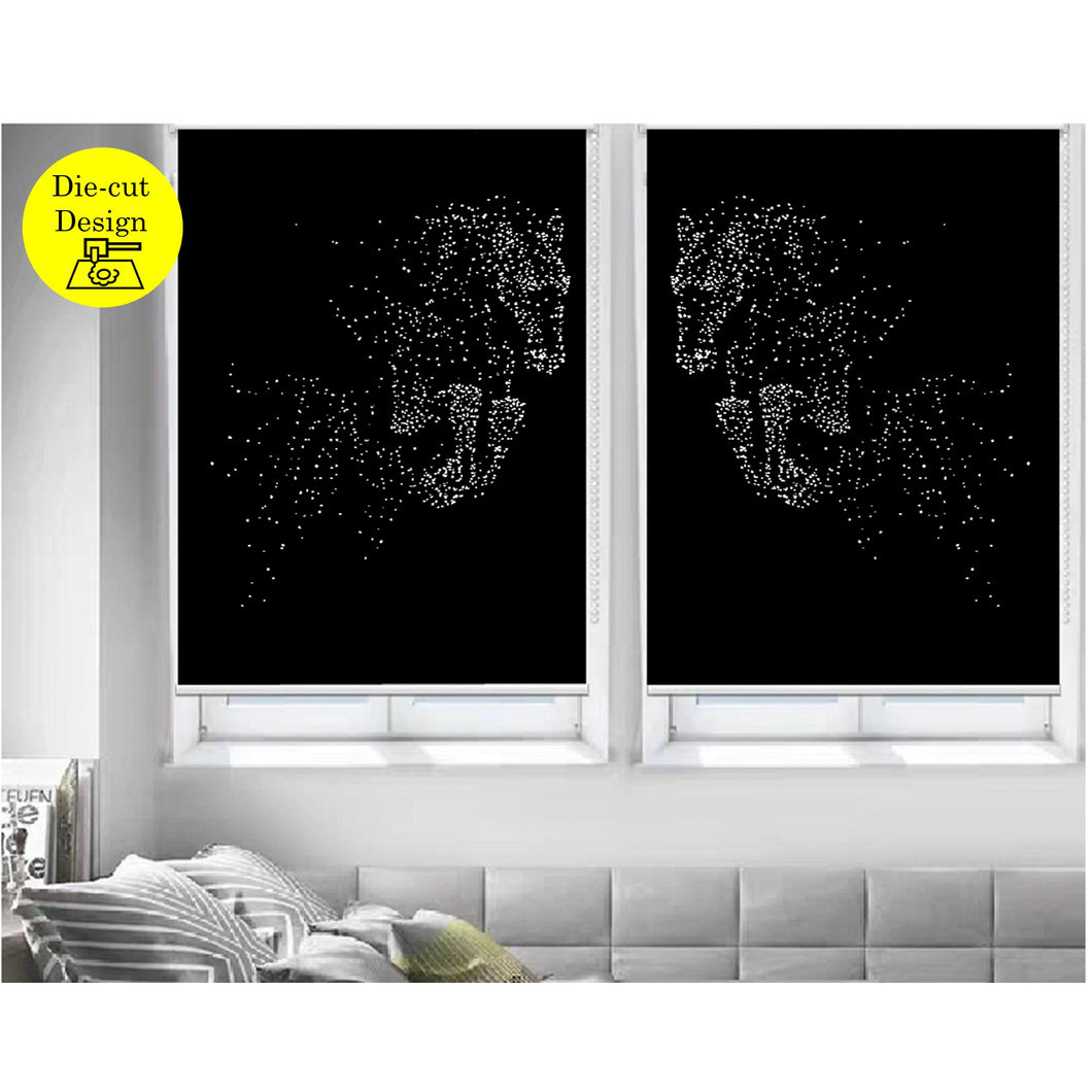 Horse Blackout Die Cut Cutout Sparkle Window Roller Blinds Shades Curtains