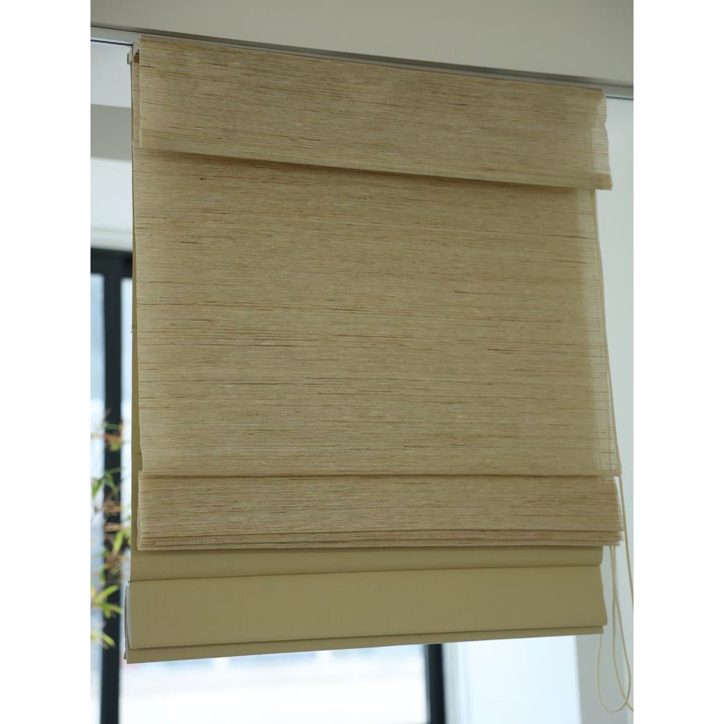 Dual-layered Blackout Light Filter Natural Linen Window Roller Shade
