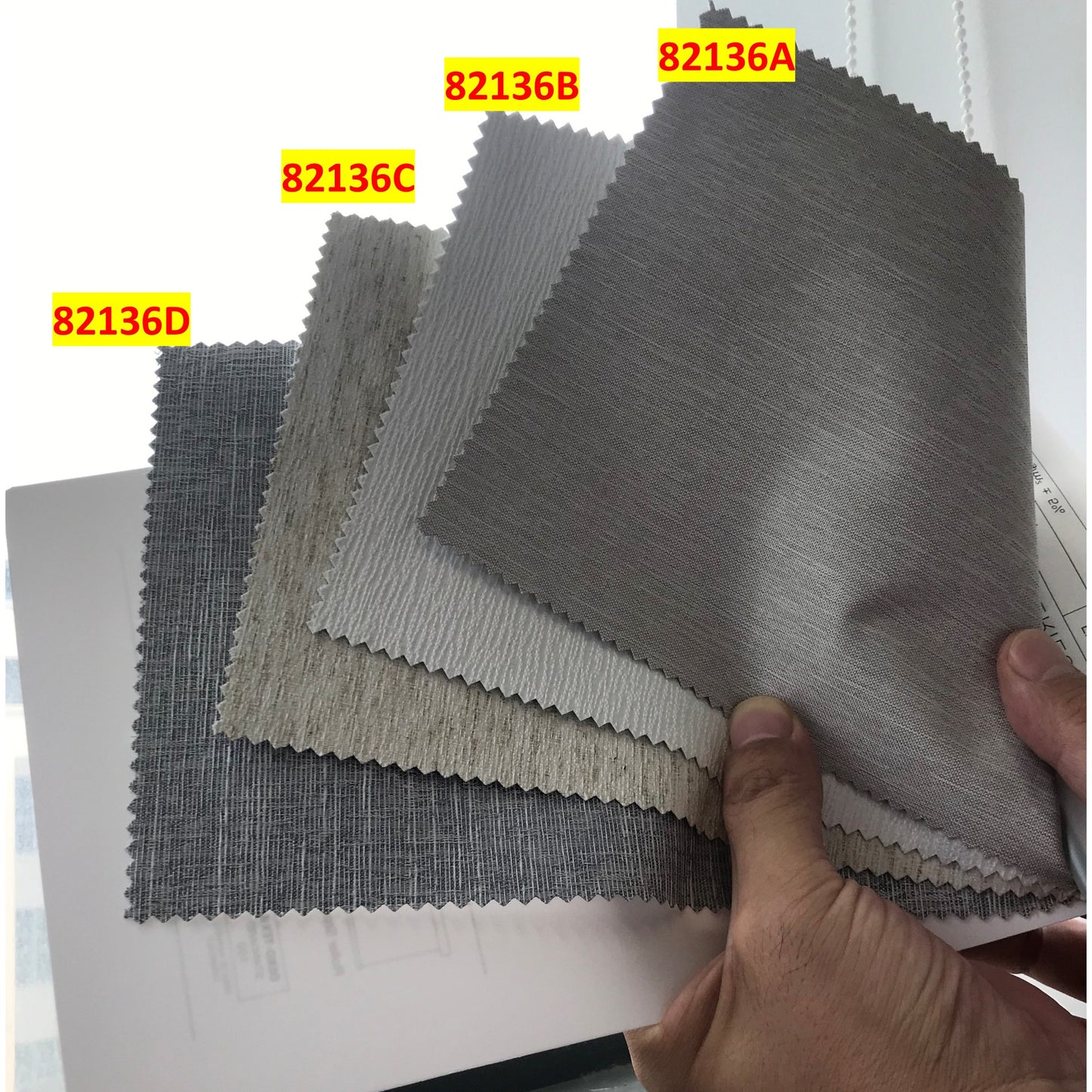 Textured Blackout Flat Fold Roman Shade with Back Battens