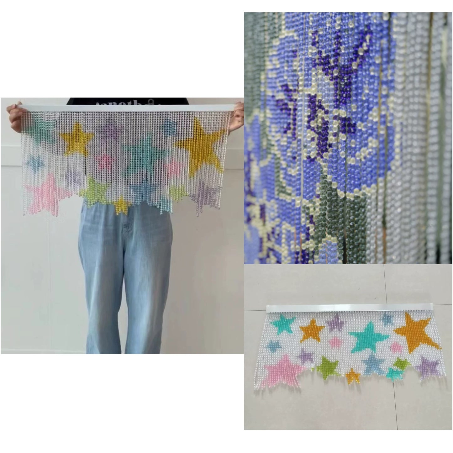 Custom Design Handcrafted Pixel Art Plastic Acrylic Bead Curtain