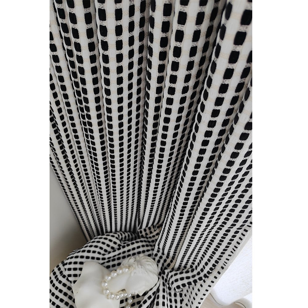Scandinavian Black and White Monochrome Window Curtains Drapery