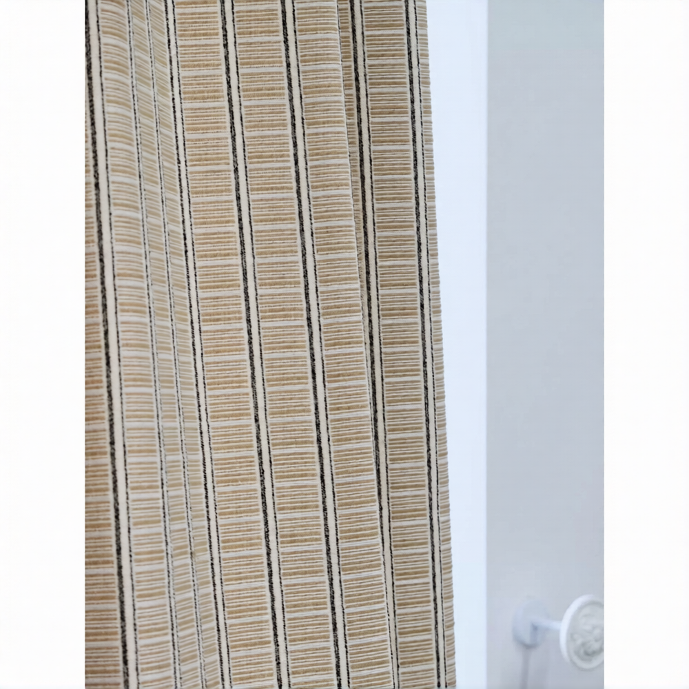 Textured French Stripe Rustic Grain Sack  Curtains Drapery