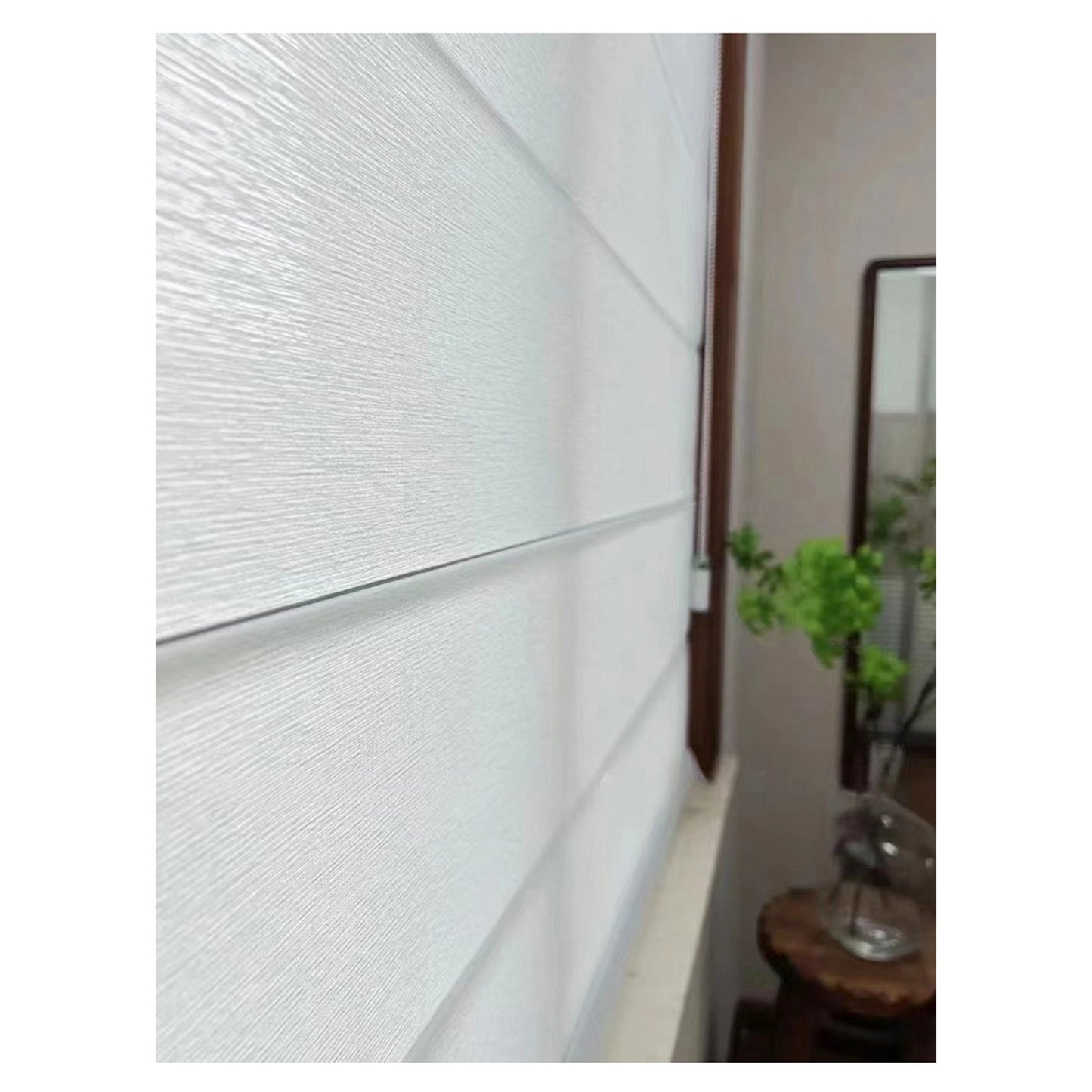 Contemporary Sleek Modern Luxe Metal and Strap Window Roman Shade
