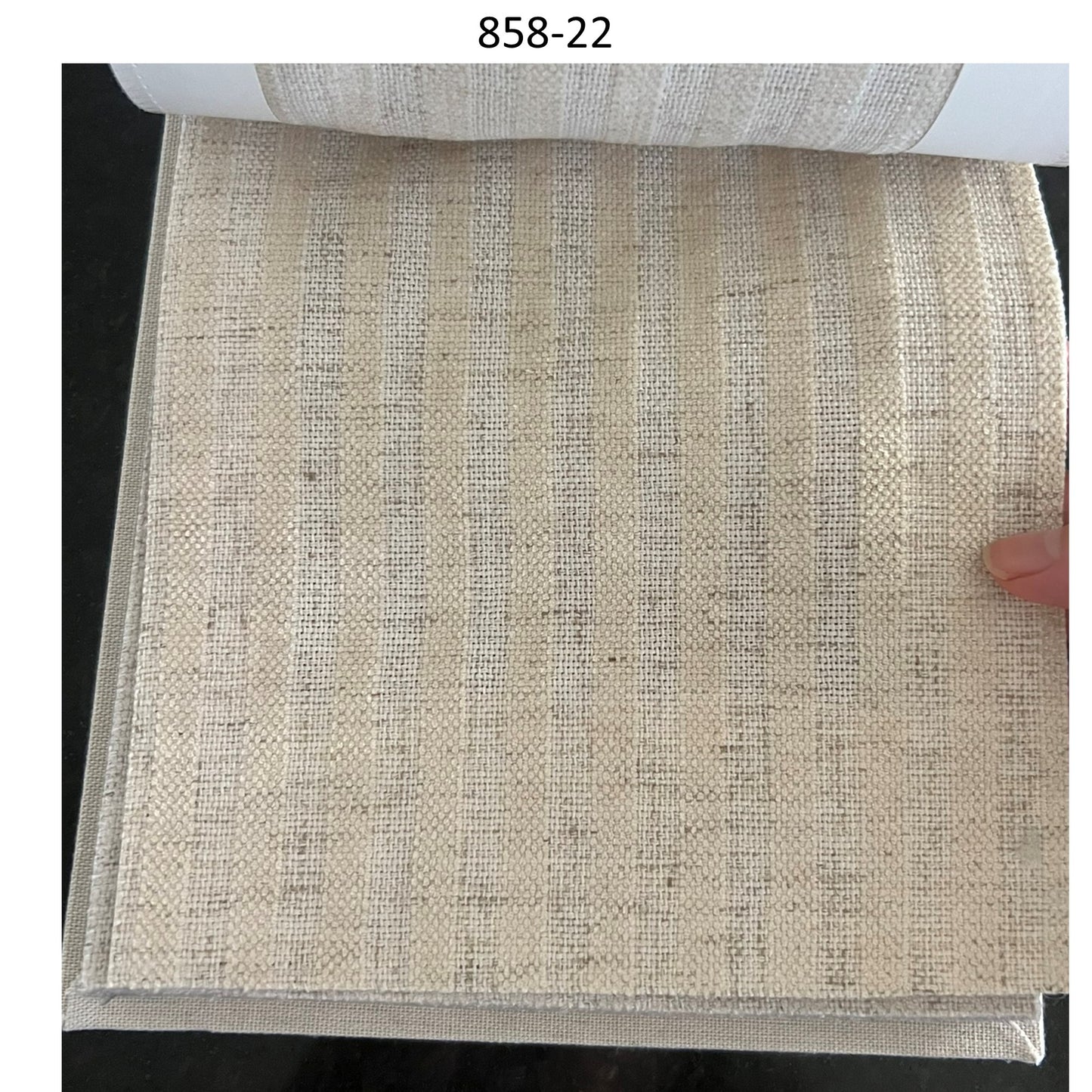 Handwoven Neutral Linen Embroidery Stripe Window Roman Shade