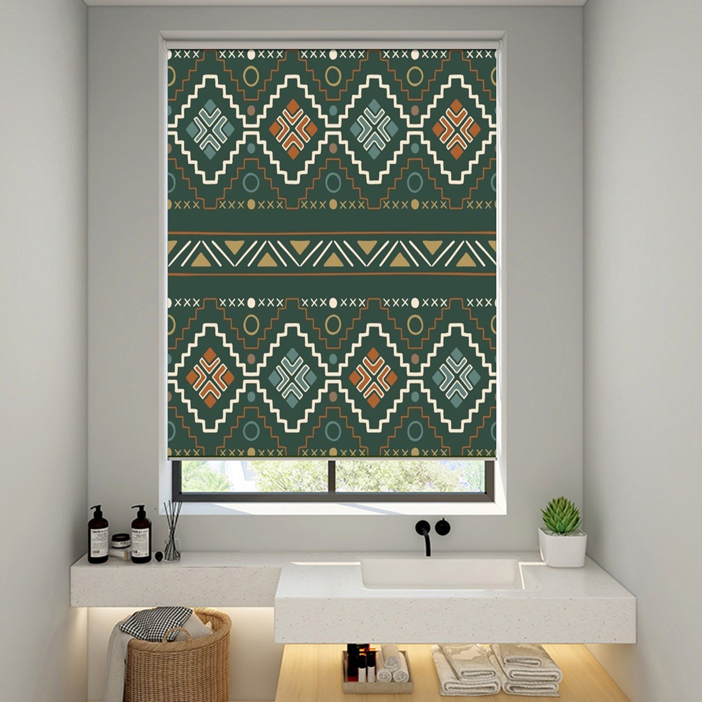 Southwestern Tribal Geometry Window Roller Shade