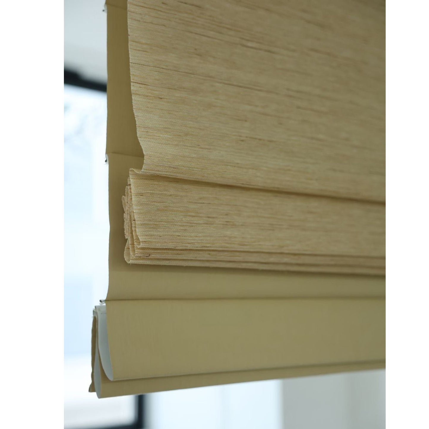 Dual-layered Blackout Light Filter Natural Linen Window Roller Shade
