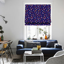 Load image into Gallery viewer, Organic Polka Dot in Navy Blue Window Roman Shade

