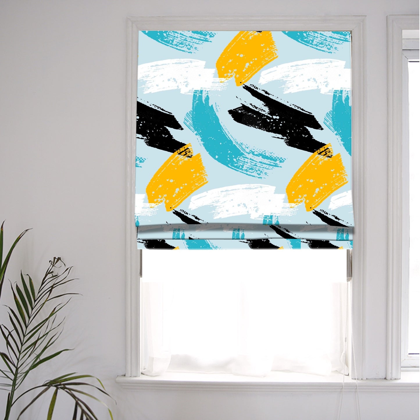 Abstract Color Painting Art Window Roman Shade